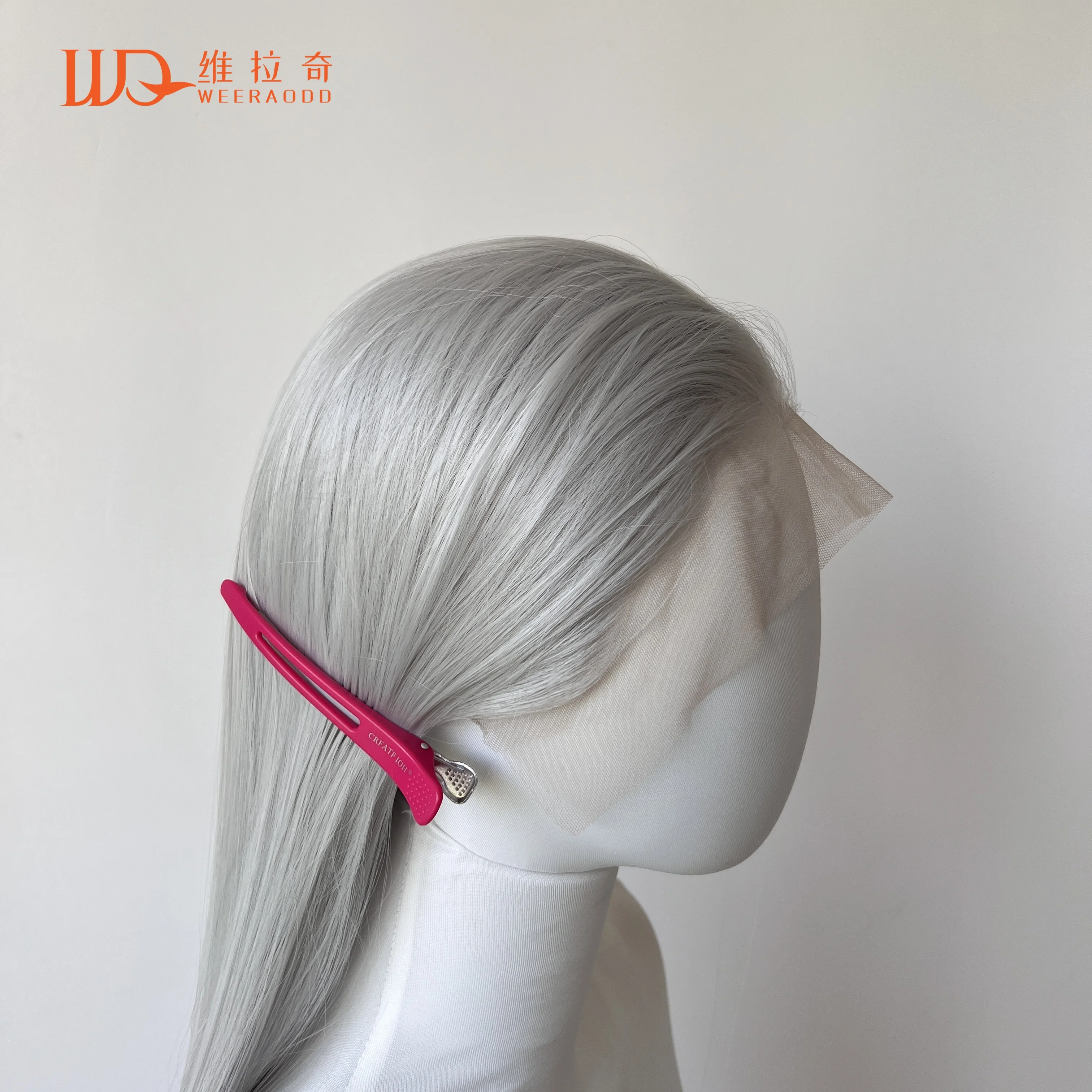 BeiBei-peluca con malla frontal plateada para mujer, pelo largo liso de fibra de alta calidad, pelucas frontales de encaje 13*4, peluca de encaje sintético