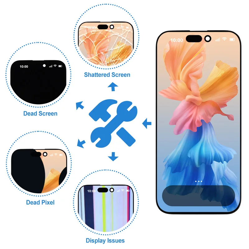 W 100% Przetestowany, wysokiej jakości wyświetlacz do iPhone 16 Pro, ekran dotykowy LCD, części zamienne 16 Pro z funkcją 3D Touch A3293 A3083 A3292 A3294 — zdjęcie produktu 3