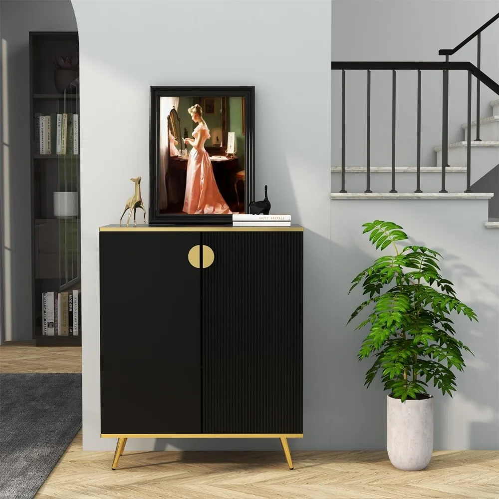 Sideboard Buffet 2 Door and Shelves Floor Storage Cabinet Ideal for Organizing Living Room, Kitchen, Home Office, Entryway