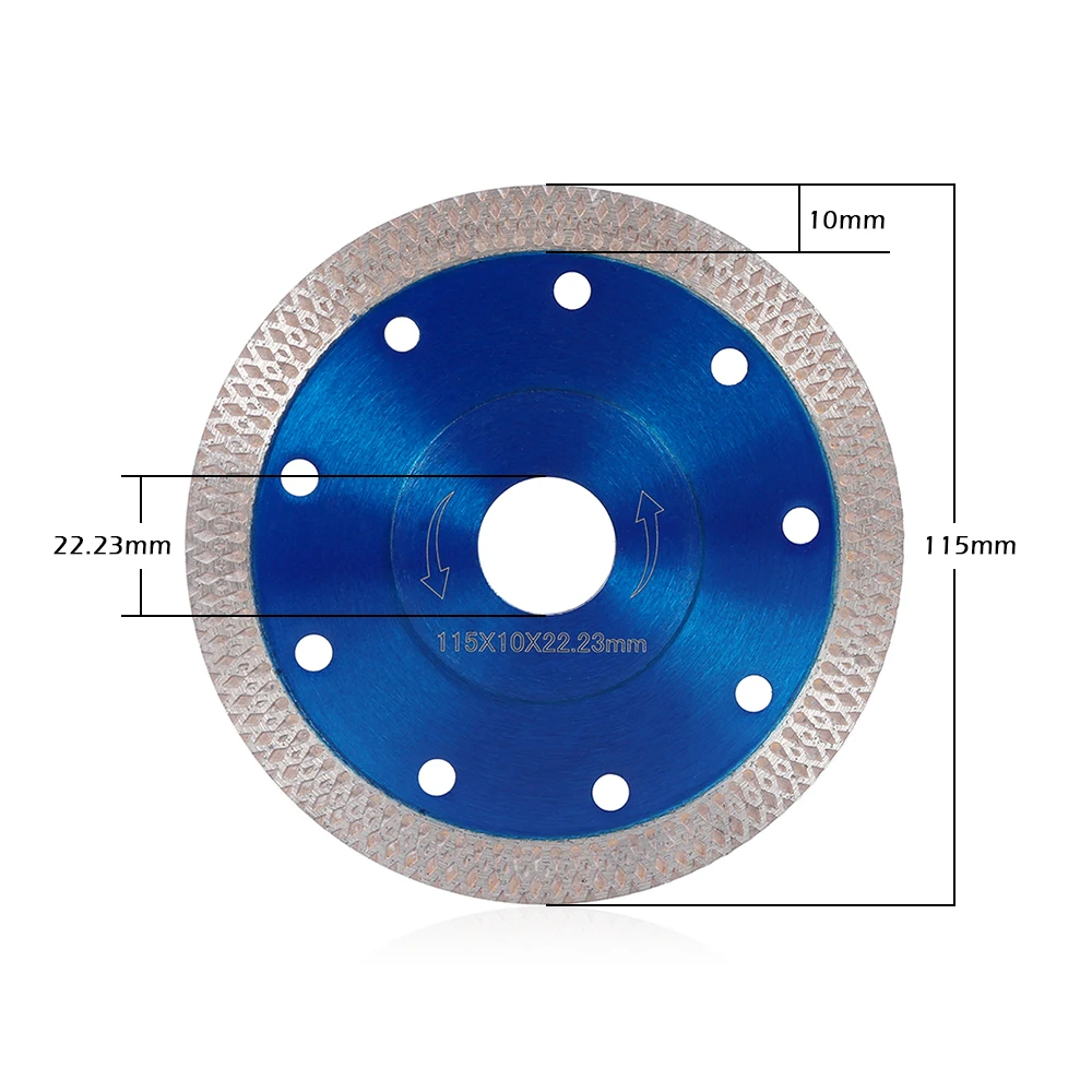 Lame de scie circulaire ultra-fine pour machine à marbre, meuleuse d'angle, disques de coupe à sec, diamant, 115mm, 125mm