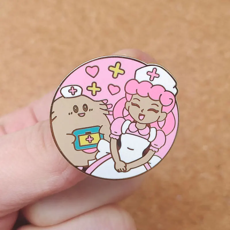 Pokemon Chansey And Chansey Anime Brooch For Backpacks Enamel Pin Metal Brooch Pin For Women Badges Pin Brooches Jewelry Gifts