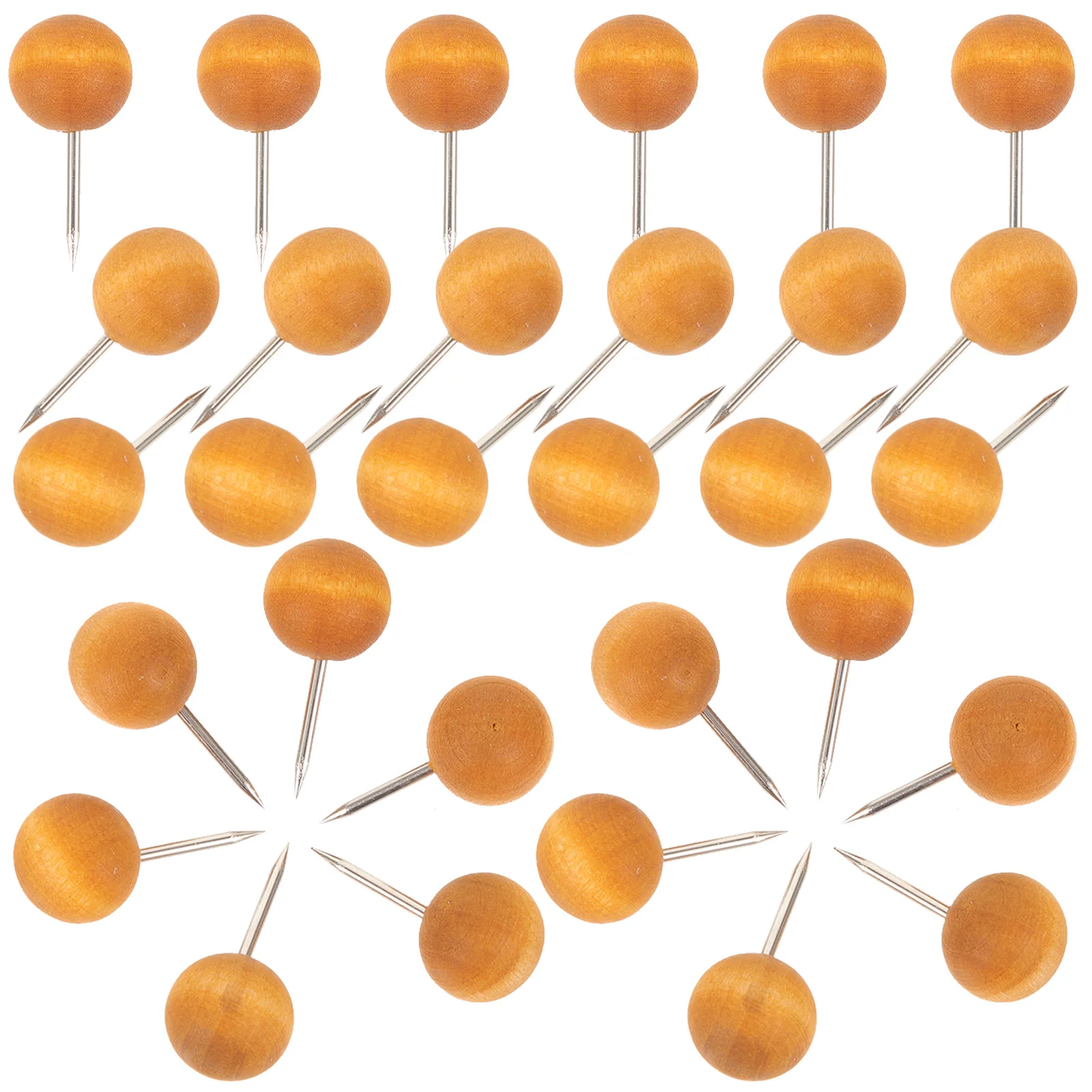 100Pcs Decorative Wooden Push Pins Classic Design Sturdy Photo Board Cork Strip Map Marking Office Cubicle