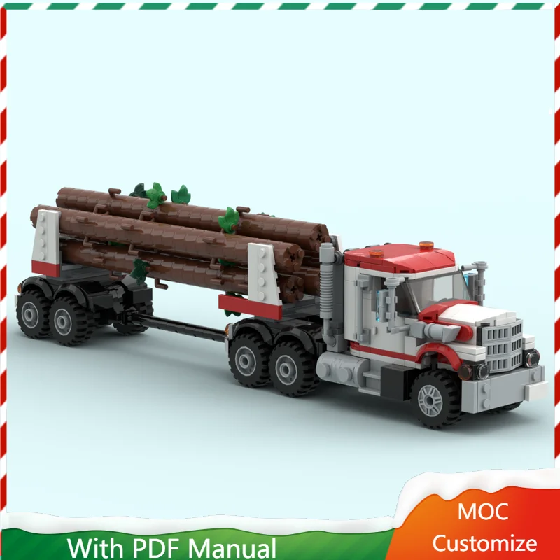 

New 625 Pcs Moc High Tech City Luxury Logging Truck Model Building Blocks Technology Assembly Bricks Diy Toys Kids Birthday Gift