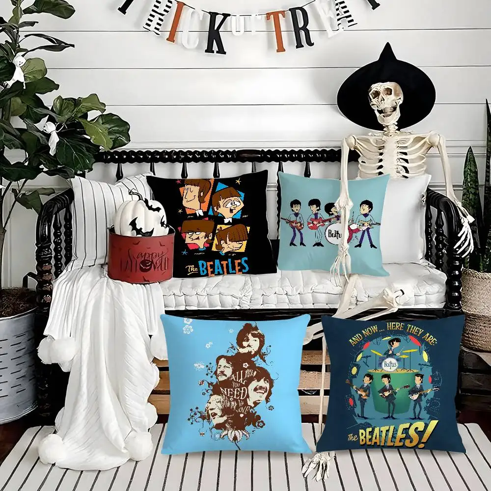 

Classic Music Band The B-beatleS Pillow Case Soft Plush Fabric Double Sided Print Decorative Home Living Room Gift Cushion Cover