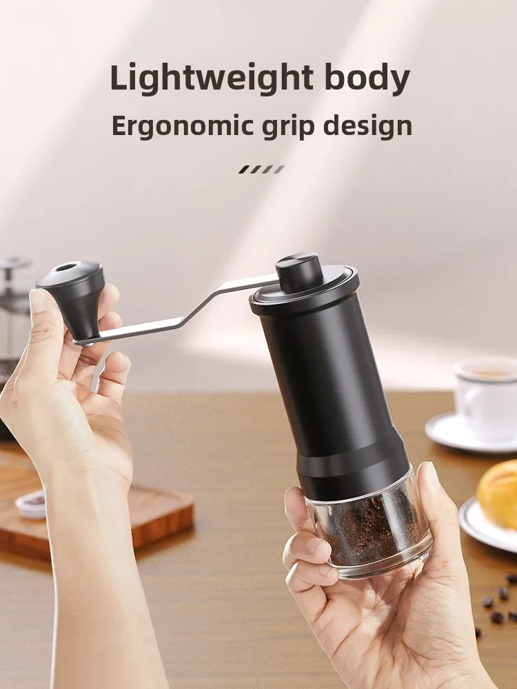 Manual Coffee Grinder Hand Crank Burr Mill Portable Small for Home Drip Pour Over Travel