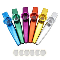Kazoo Golden Aluminum Alloy with Membrane Flute Diaphragm Mouth Kazoos Musical Instruments