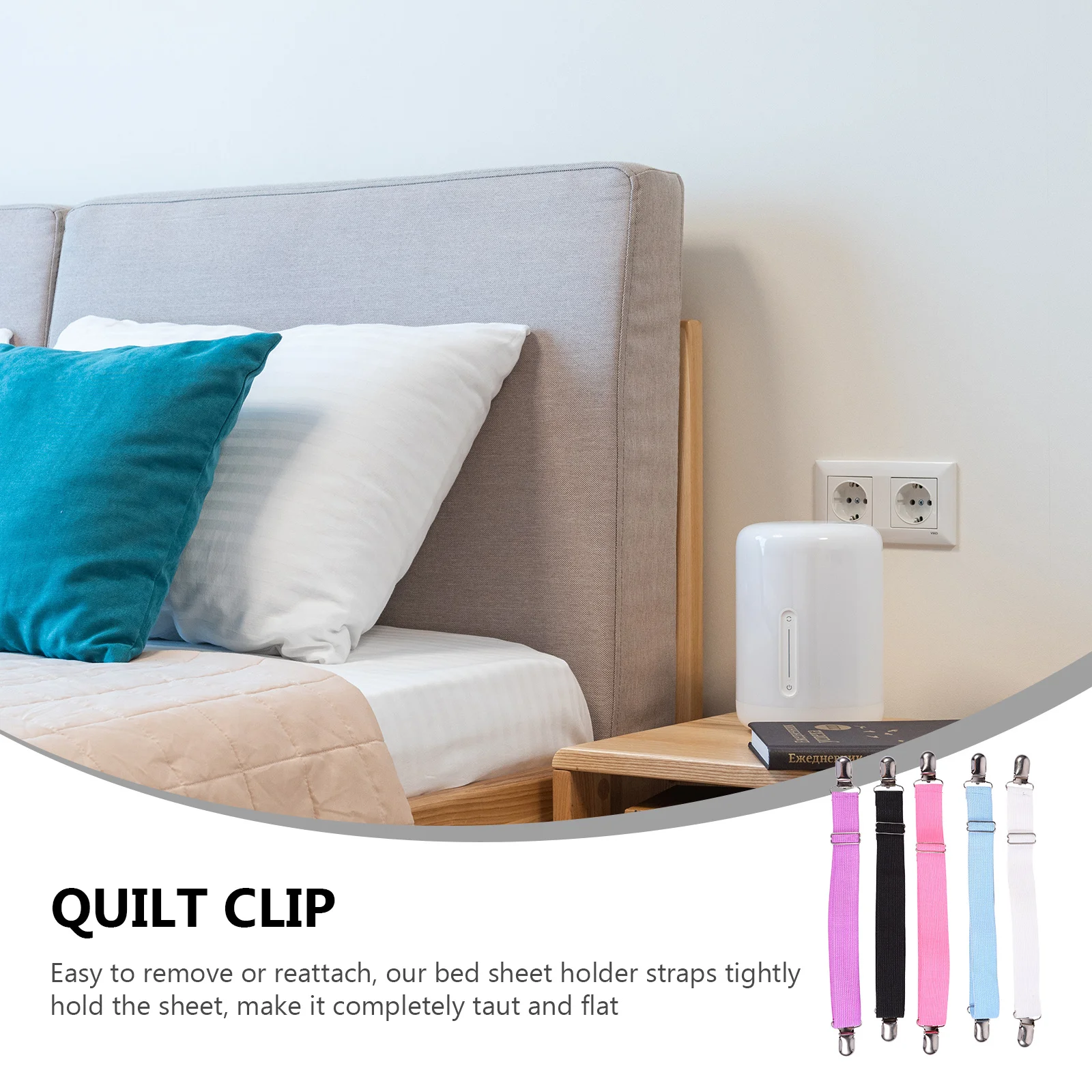 

5Pcs Adjustable Bed Sheet Clips Thick Anti-Slip Quilt Holder Mattress Sheet Fasteners Quilt Clip Mattress Clip