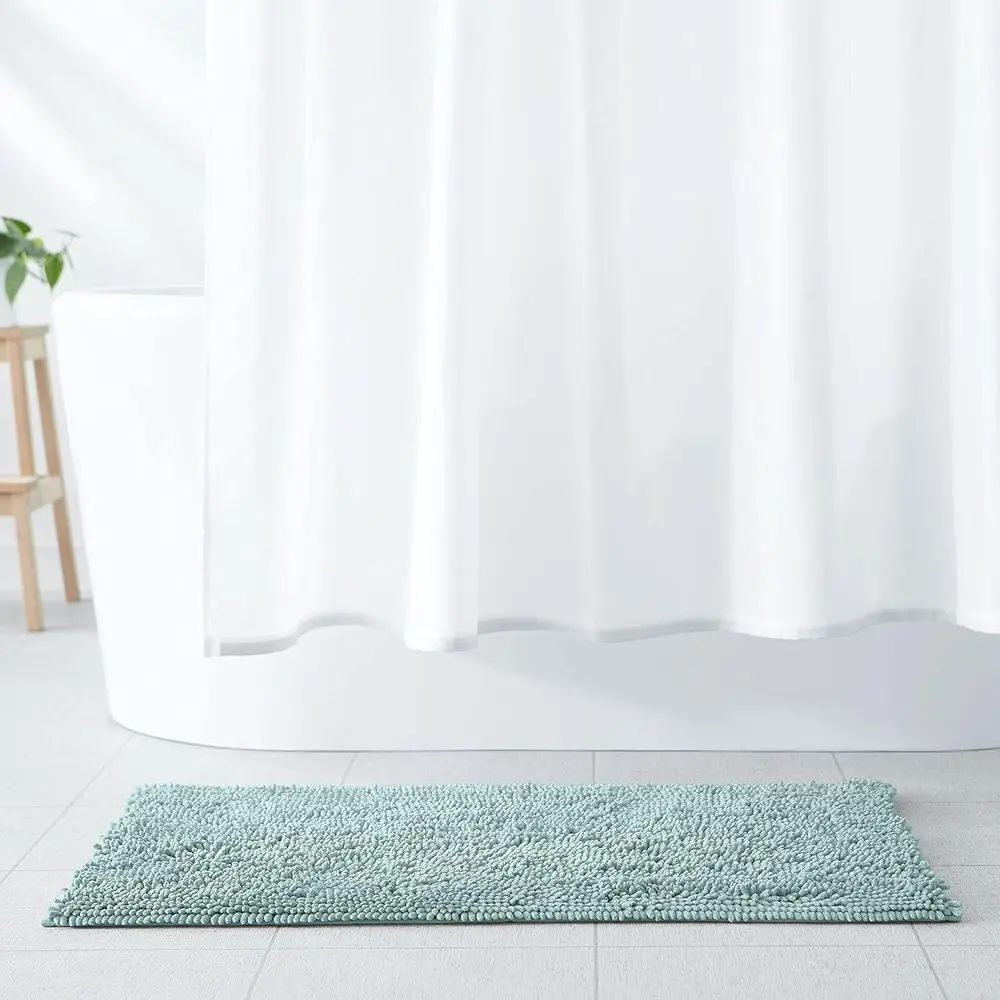 

High-Absorbency Shag Bath Rug, Non-Slip, Quick-Dry, Machine Washable, Plush Comfort, 21x34, Sea Foam Green
