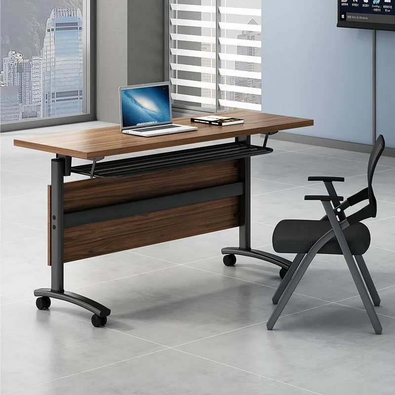 

Simple Modern Office Furniture Mobile Foldable Training Table and Chair Combination Small Long Conference Table