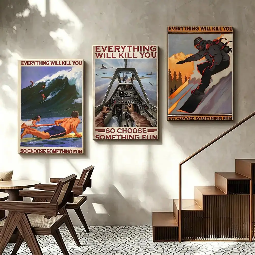 Everything Will Kill You Poster HD Prints Painting Wall Art For Living Room Home Bedroom Decoration