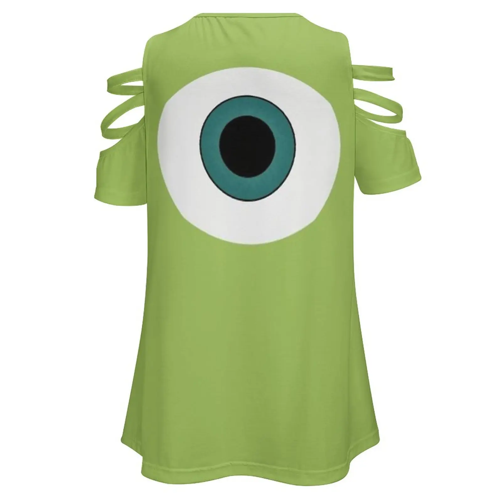 Mike Monster New Fashion Zip Off Shoulder Top Short-Sleeve Women Shirt Mike Pixar Monster Monsters Inc University Sully Pixar