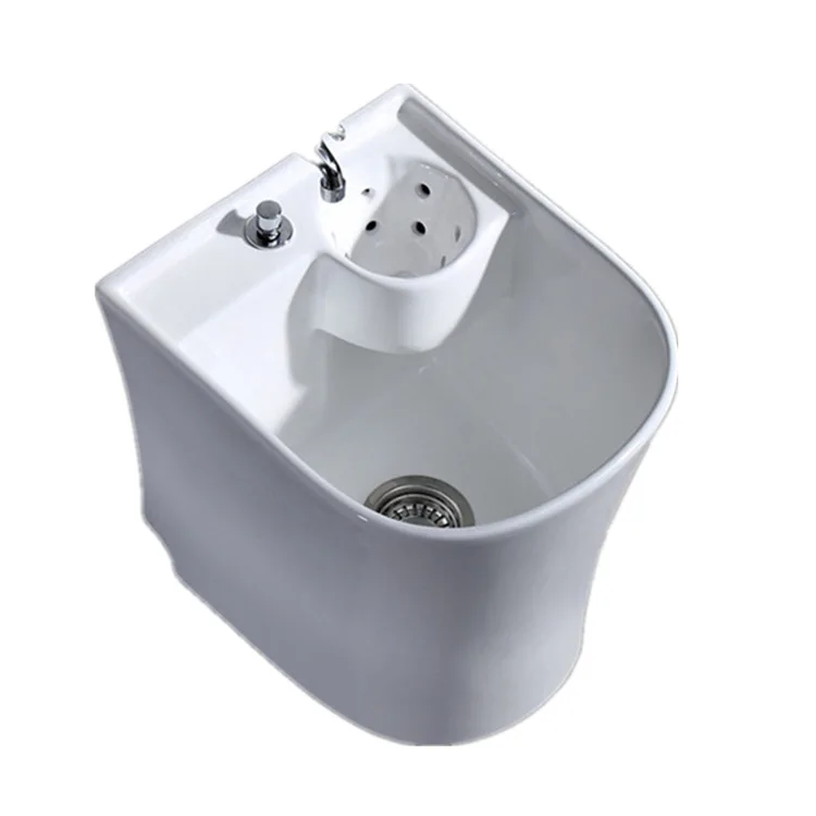 Ceramic squeezed dry basket, balcony , bathroom, one-button Taiwan-controlled mop pool, anti-blocking sewer