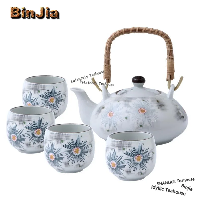 

Чайный сервиз с ручной росписью «Хризантема», полный комплект, эстетичный набор для чайной церемонии, чайник и чашки, аксессуары для напитков, подарок