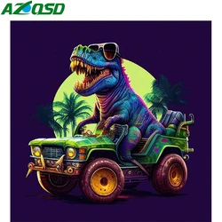 AZQSD Diamond Painting 5d Dinosaur Animal Diy Needlework Embroidery Sale New Arrivals Car Coconut Tree Gift Home Decor