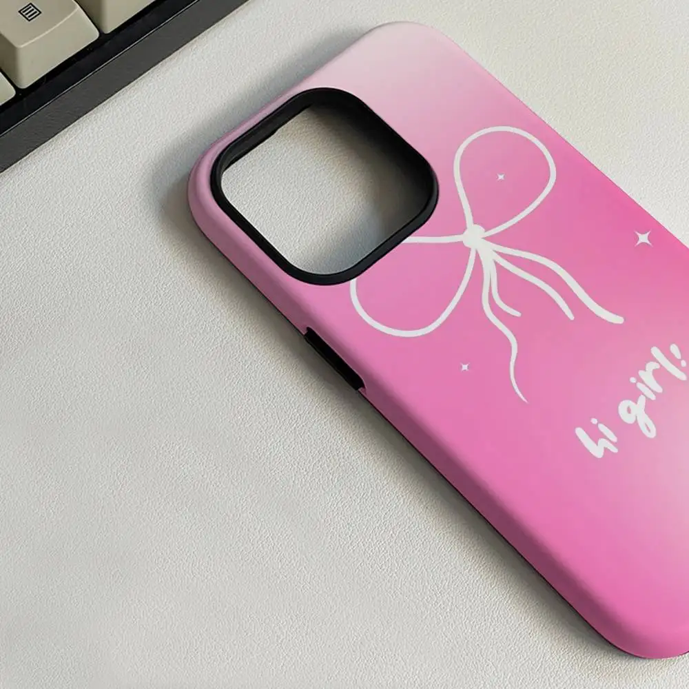 Custodia per telefono carina con sfumatura rosa e bianca per iPhone 16 15 14 13 12 11 Pro Max Plus