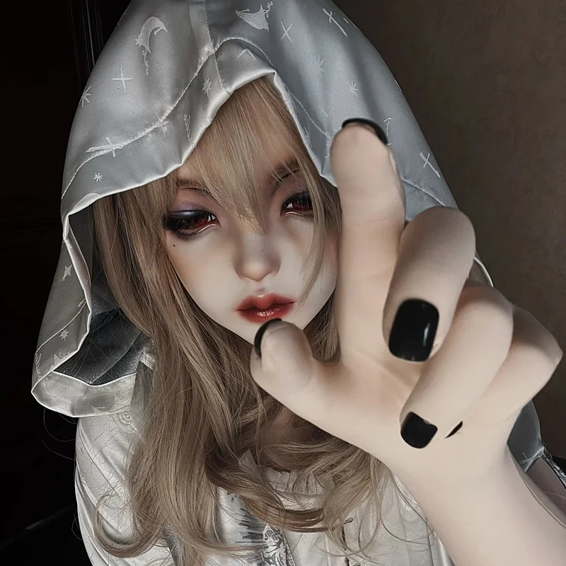 Maski BJD z żywicy, półgłowa/cała głowa, oczy Kigurumi, crossdress, cosplay, japońskie anime, unisex, maski, oczy i peruka