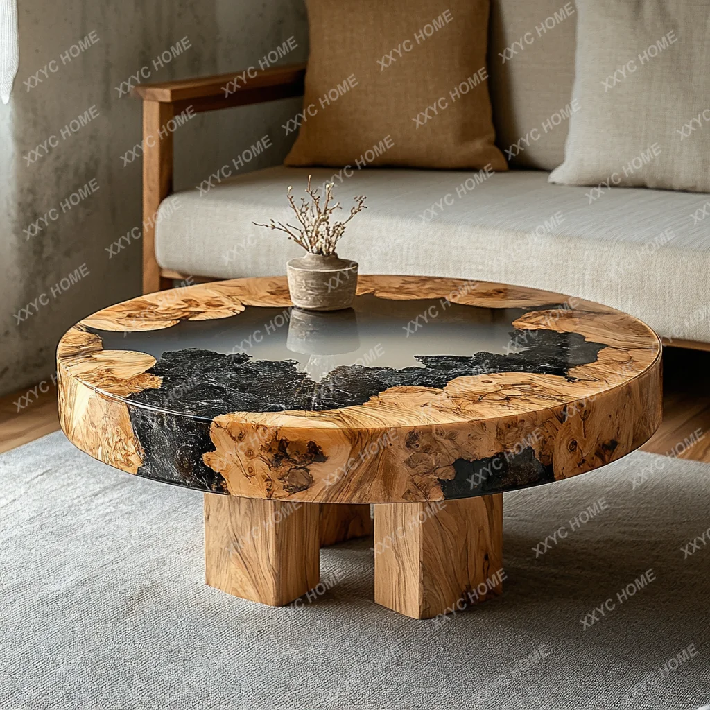 TT Epoxy resin river table coffee table creative personality small apartment living room home simple modern light luxury table 0