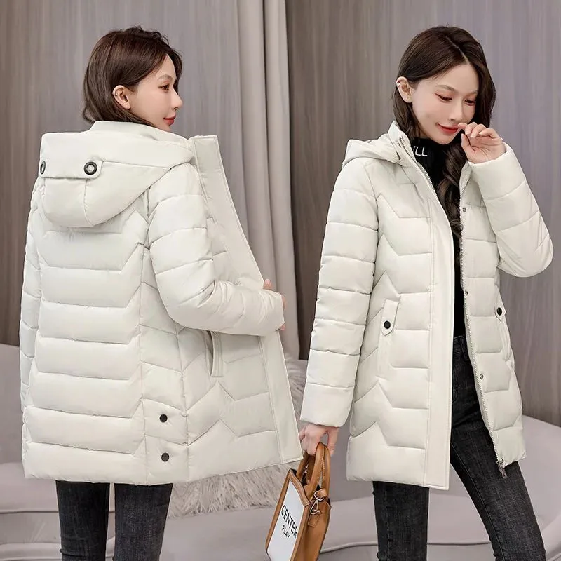 New Winter detachable Hooded Parkas Overcoat Women Korean Loose Down Cotton Jacket Female Casual Thick Warm Cotton Clothes Coat