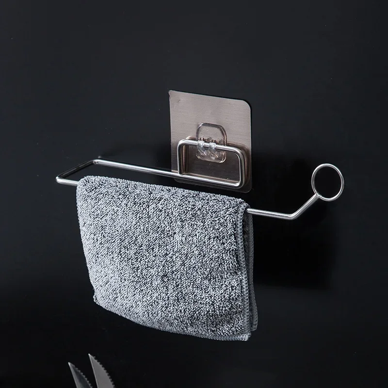 Stainless Steel Bathroom Paper Towel Rack with Super Suction Cup Holder