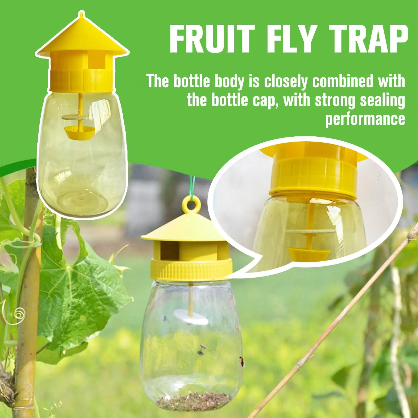 Plastic Fruit Fly Trap Killer Drosophila Trap Anti Fly Fruit Fly Killer Catcher Orchard Insect Trap Pest Control Fly Bee Trap