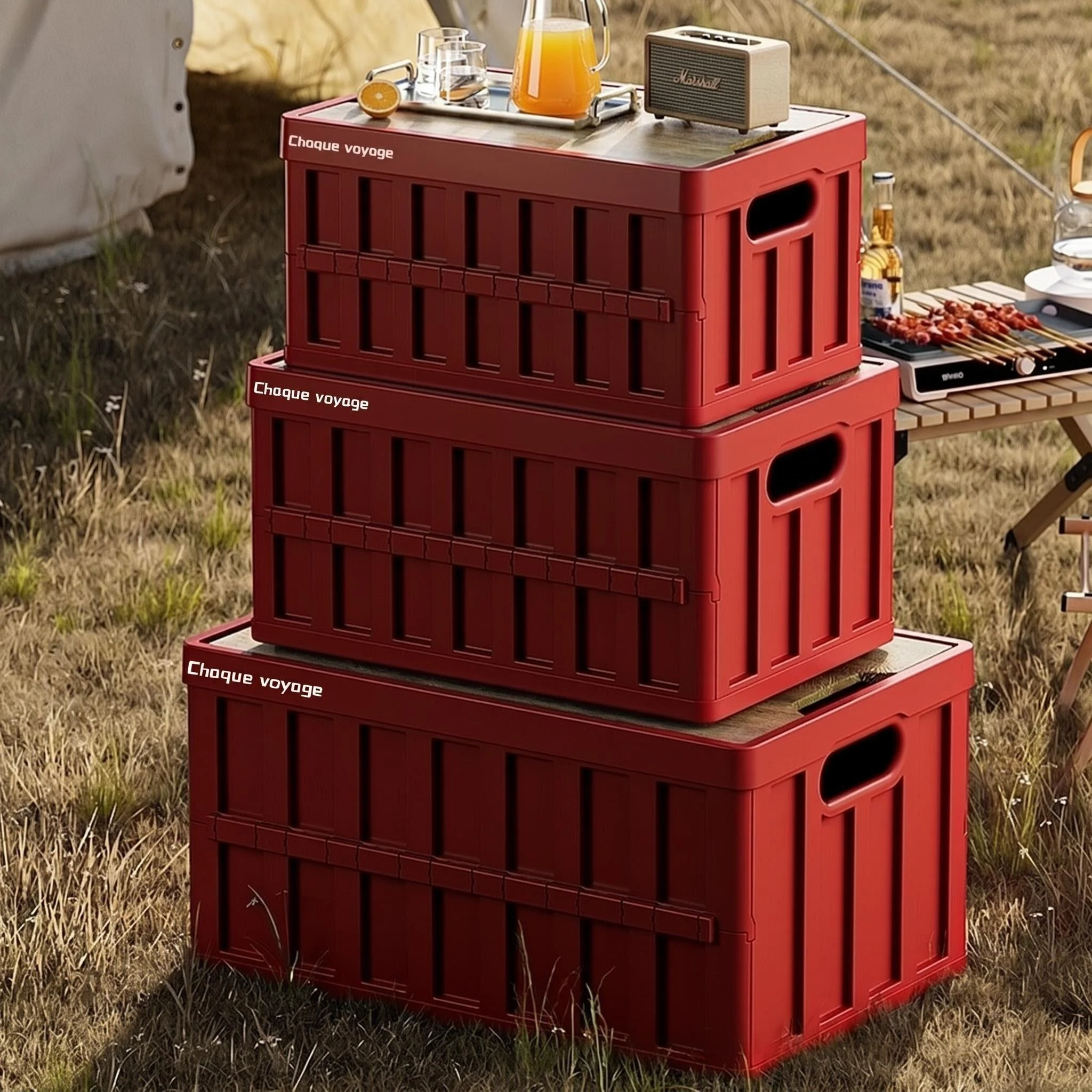 Outdoor Camping Storage Box, Home Bedroom Organization Folding Box, Car Trunk Moving Camping Storage Box