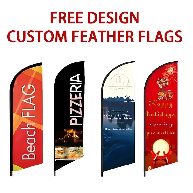 

TB Feather Flag Aluminum Flying Style Outdoor Beach Flags and Flagpole Custom Printing Advertising Promotion Celebration Banners