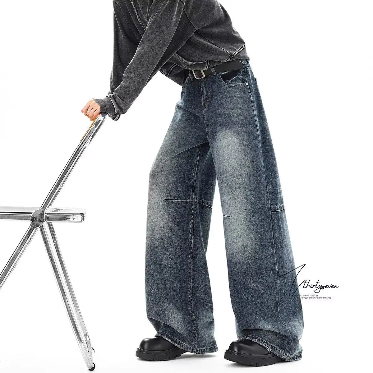 

Hong Kong Sle Hip Hop Men's Jeans Summer New Letter Print High Street Trendy Straight Leg Cotton Polyester Blend Casual Pants