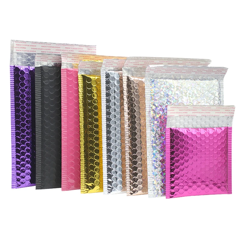 

25pcs Colored Aluminized Film Bubble Mailers Foil Padded Bags Gift Packaging Padded Shipping Envelopes Postal Supplies