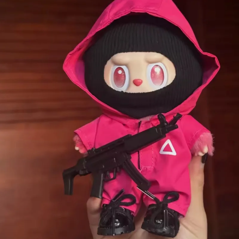 Ropa de muñeca de la serie de juegos de mariscos para Labubu, ropa de muñeca de 15 y 17CM, traje de equipo de asalto DIY, accesorios de traje de la serie de Drama coreano