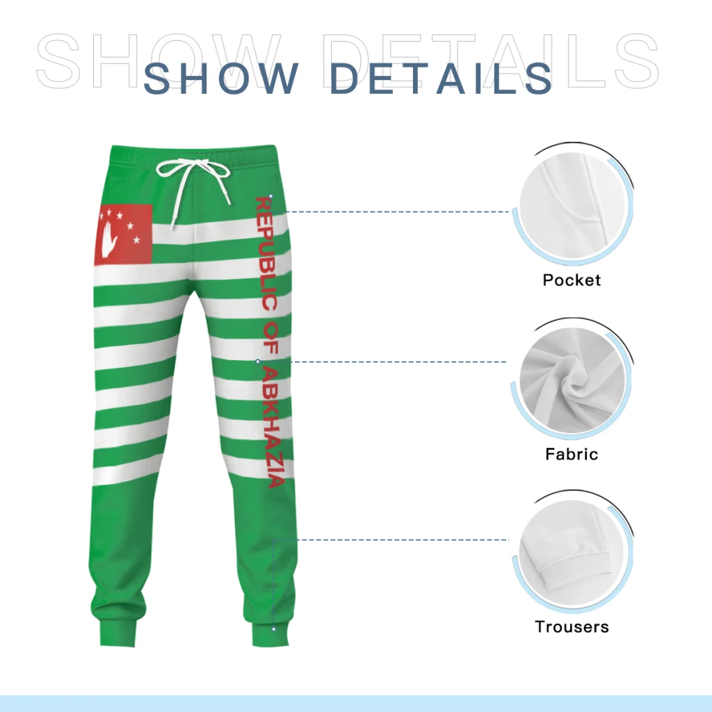 Mens Sweatpants Republic of Abkhazia Flag Pants with Pockets Joggers Soccer Football Multifunction Sports Sweat With Drawstring - Image 5