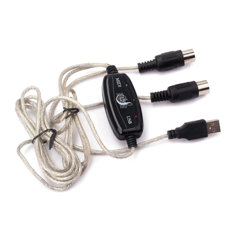 Cable Teclado USB IN-OUT Adaptador interfaz MIDI PC a cable teclado musical