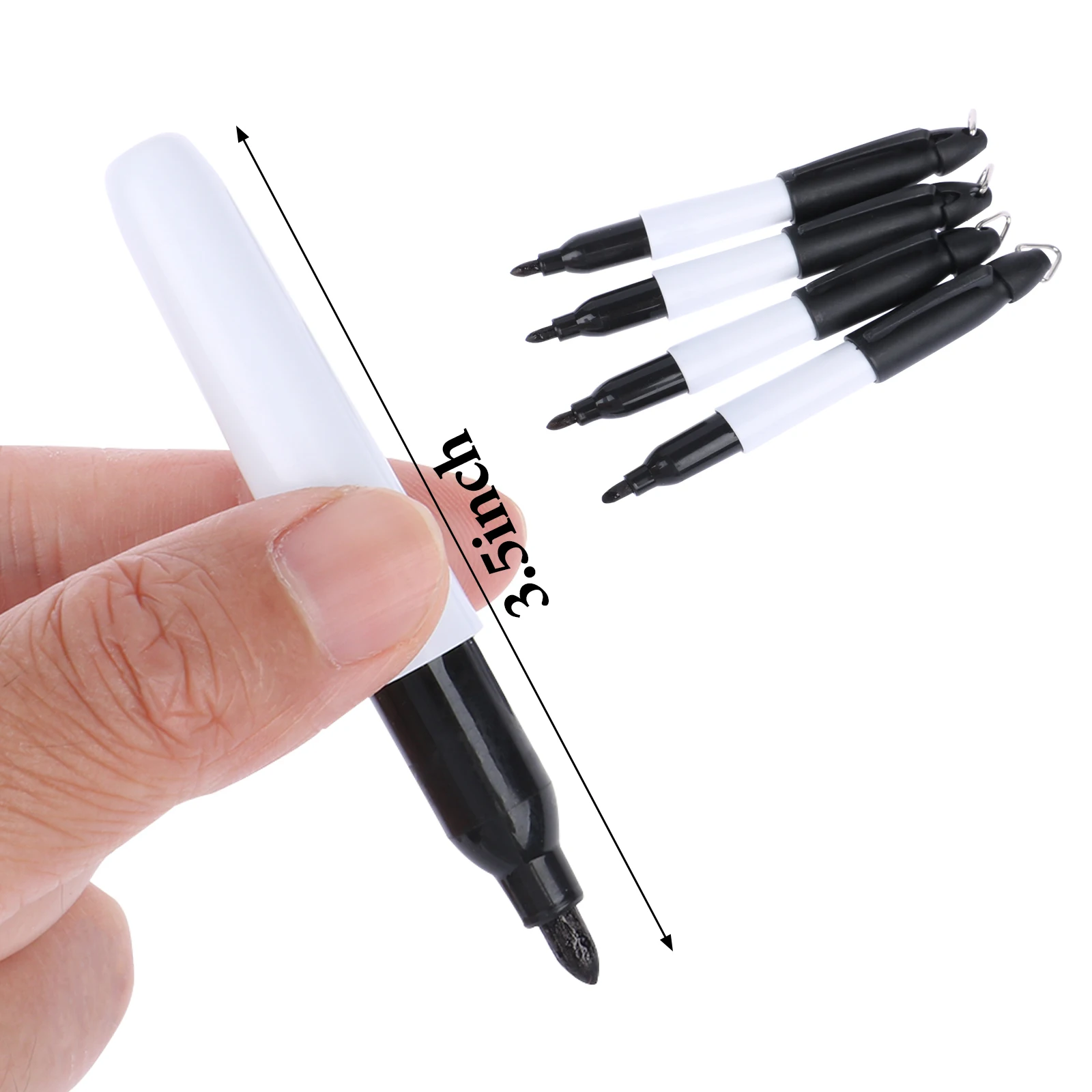 50 Pcs Mini Permanent Markers with Cap Clips Golf Ball Marker Pen Dry Erase Mark School Office Supplies