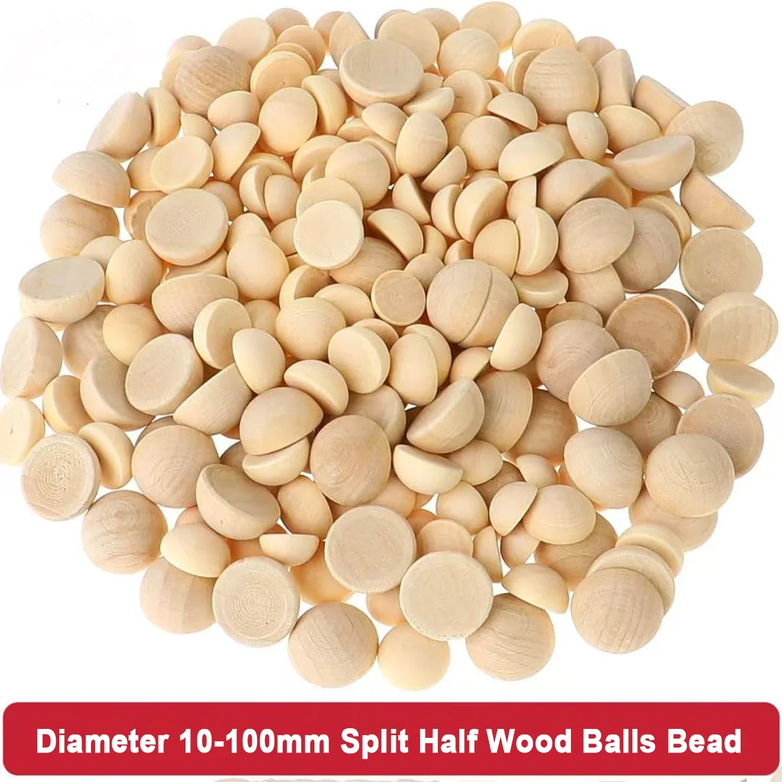 

1-200 шт. деревянные полушарики диаметром 10 мм-100 мм из натурального дерева, развивающие игрушки для детей, принадлежности для рукоделия «сделай сам»
