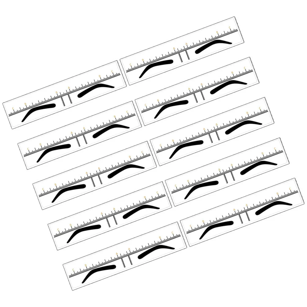 10Pcs Eyebrow Ruler Flexible Stencil Template Guide Tool for Makeup Beginners Experts Eyebrow Mapping Measuring Tool Symmetrical