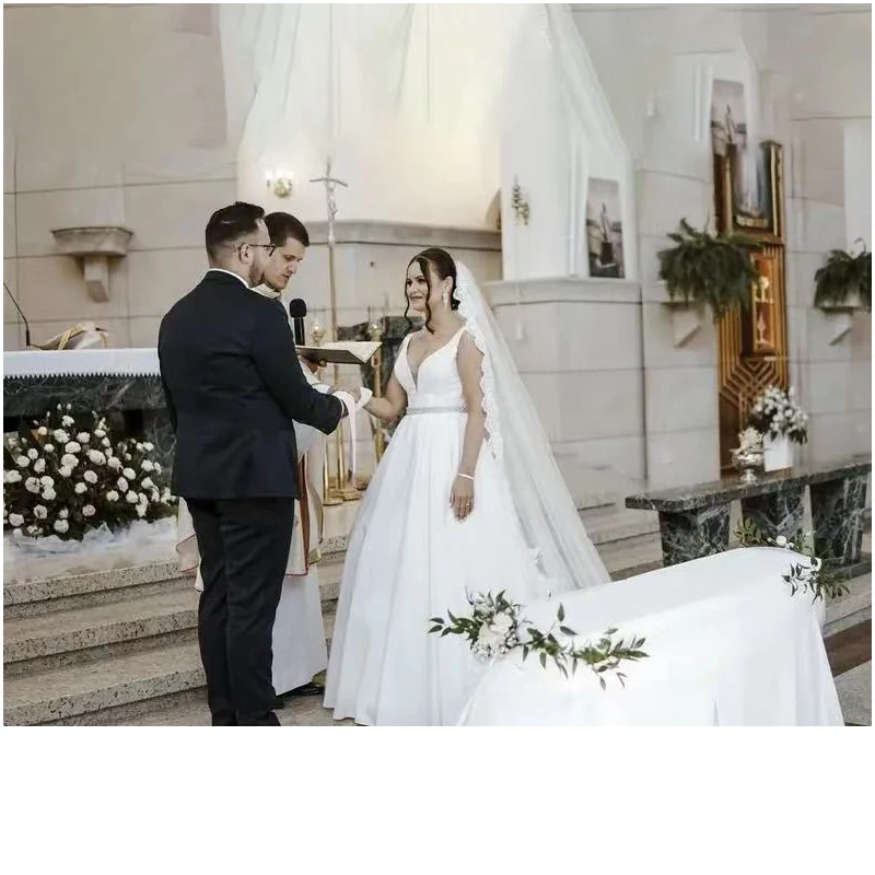 تخصيص الترتر كاتدرائية الحجاب الزفاف الدانتيل حافة 1 طبقة مع مشط معدني 3 أمتار طويلة طرحة زفاف اكسسوارات الزفاف