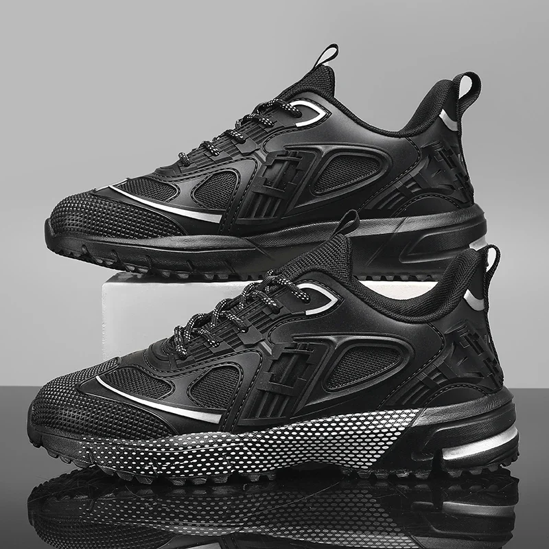 

Explosive men's shoes Spring and autumn 2024 new thick sole inside increase mecha black men's fashion brand sports shoes