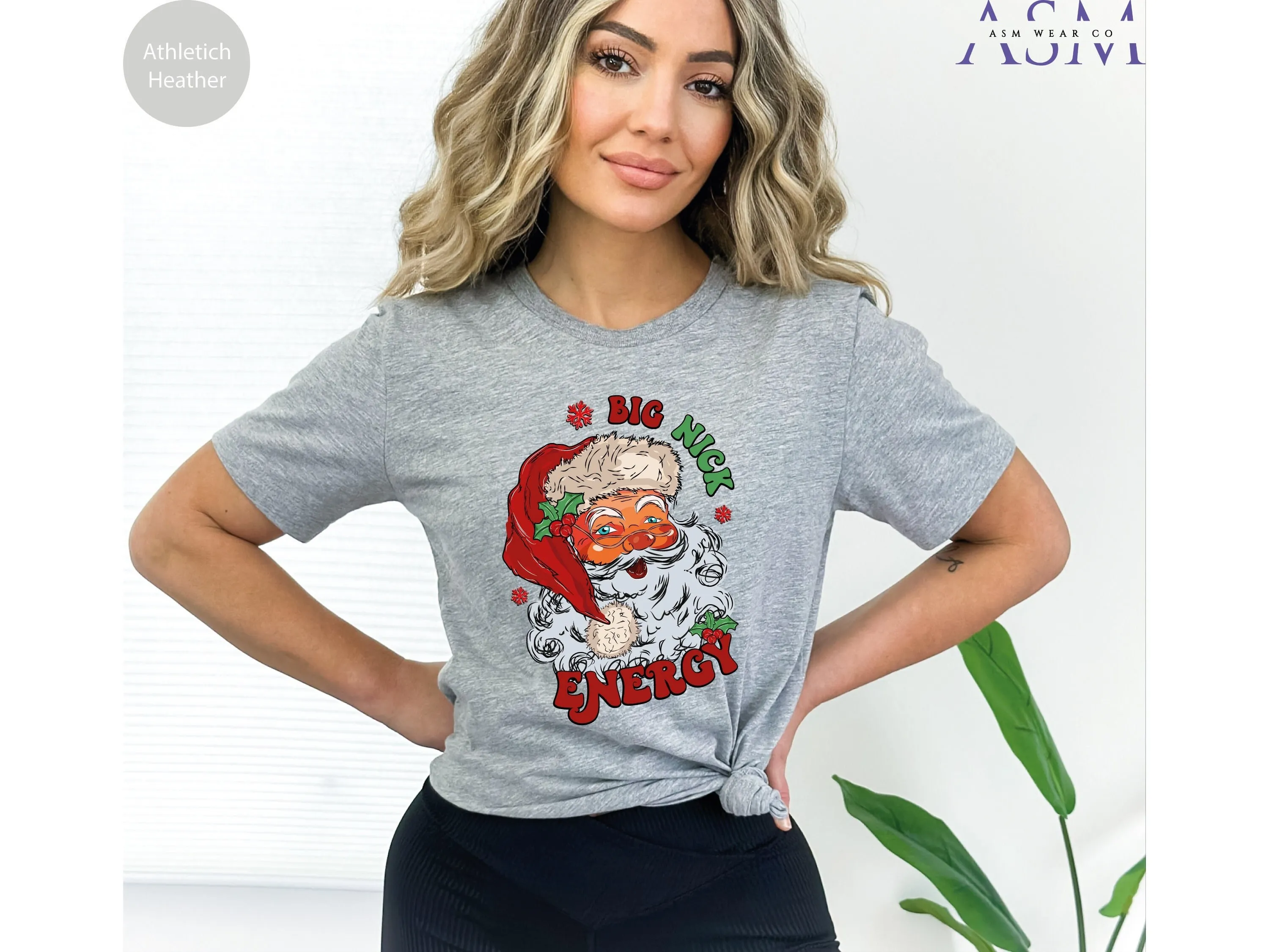 

Christmas Santa T Shirt Big Nick Energy Funny Holiday Xmas s