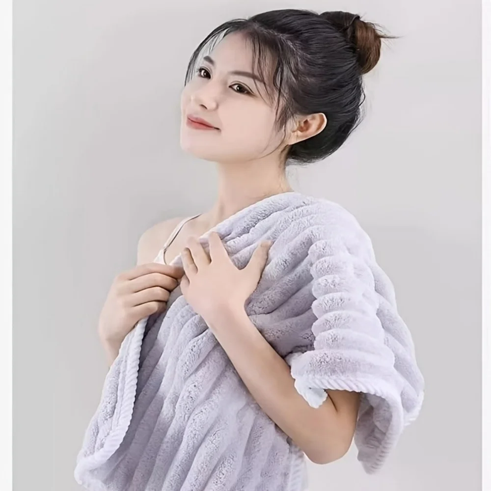2PCS Coral Fleece Face Towel Thickened Breathable Hand-Wiping Towel Skin-Friendly Water Absorption Absorbent Towel Home Office