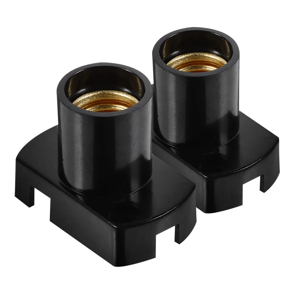

2Pcs Lamp Base Black Rectangular Surface Mounted Screw in Socket Replacement for Indoor Outdoor Lamp Repair Parts