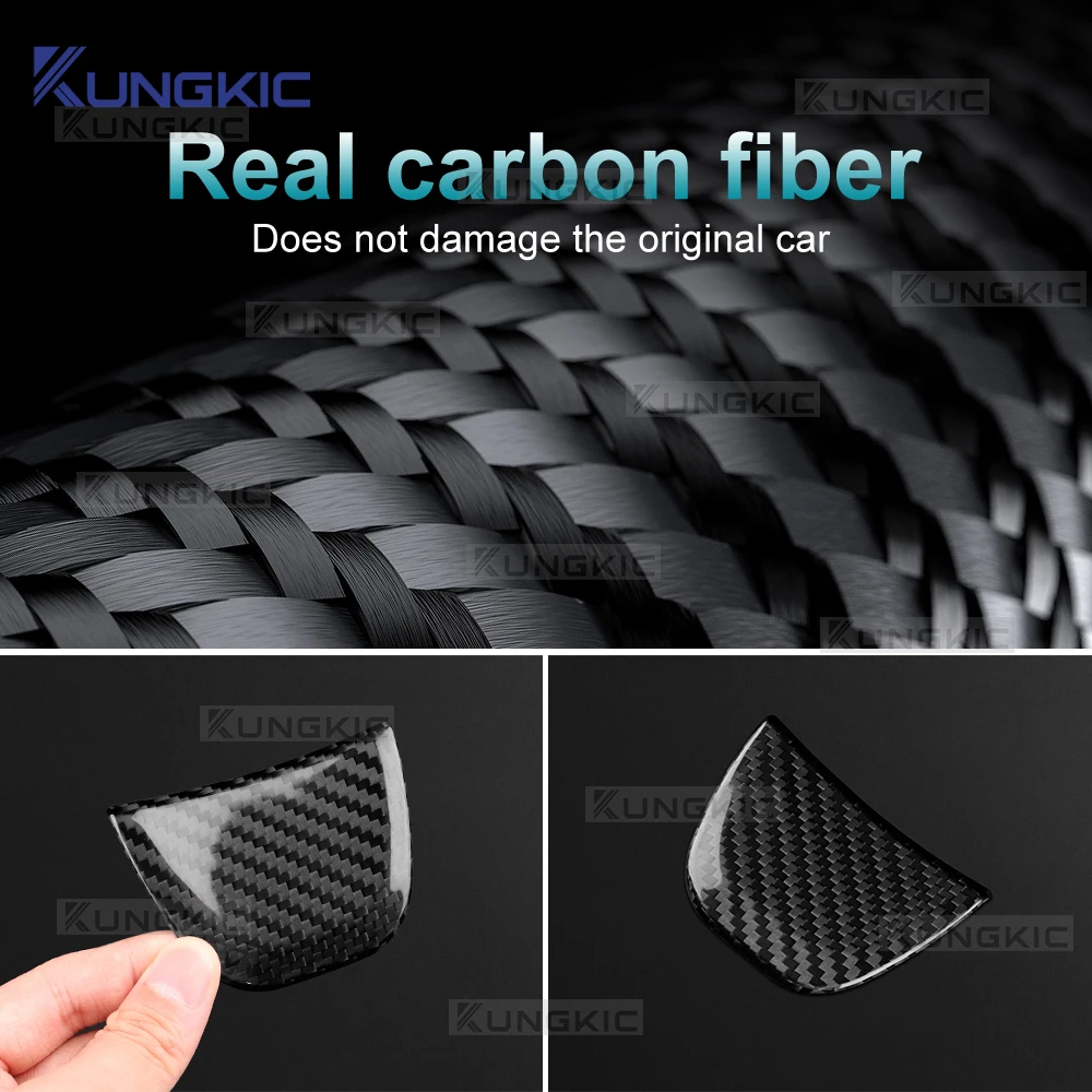 

For Fiat 500 2016 2017 2018 2019 2020 2021 2022 2023 2024 for 500C Hard Dry Carbon Fiber Steering Wheel Lower Trim Cover Sticker