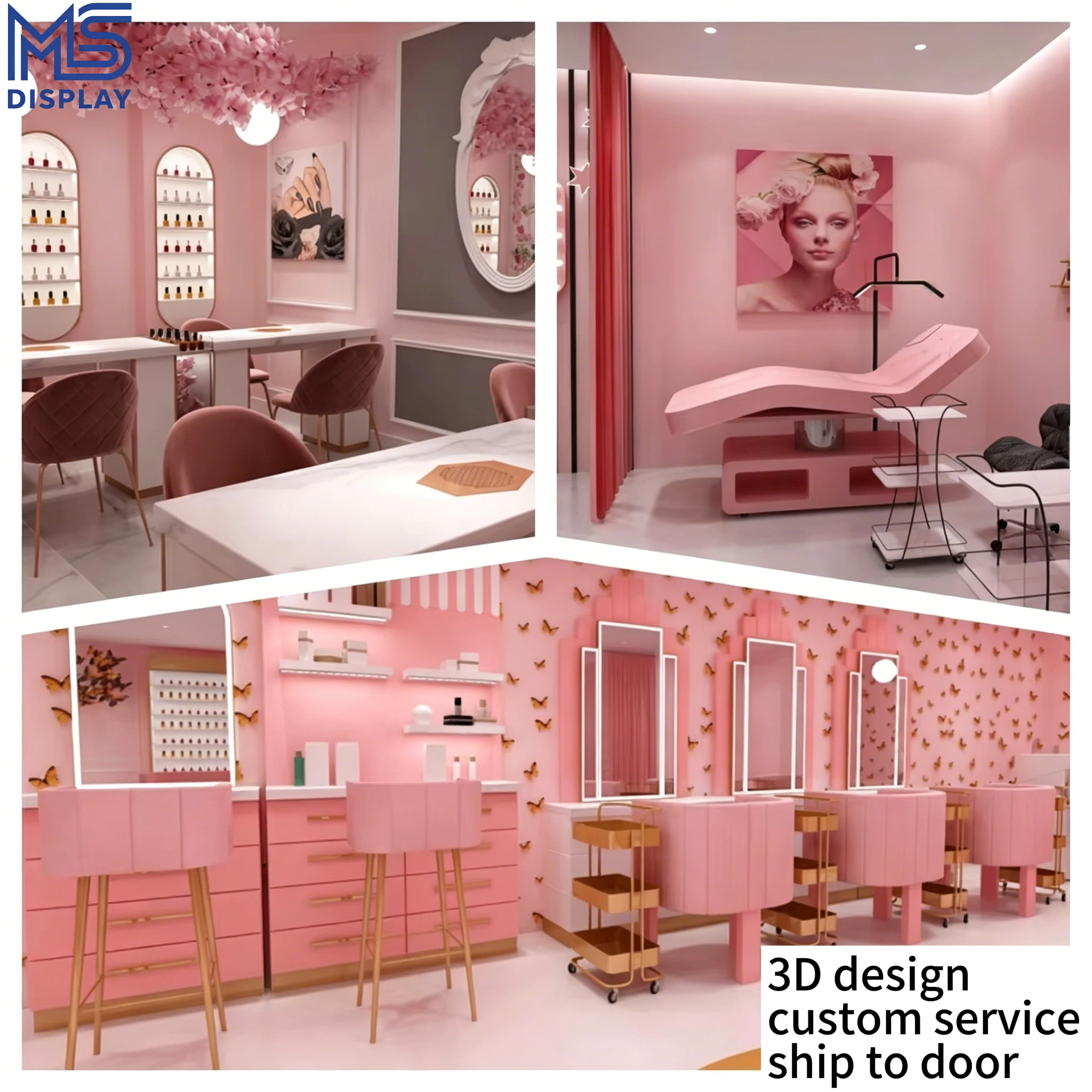 Interior Design Nail Salon - MS-DISPLAY Mobiliário de Salão de Beleza