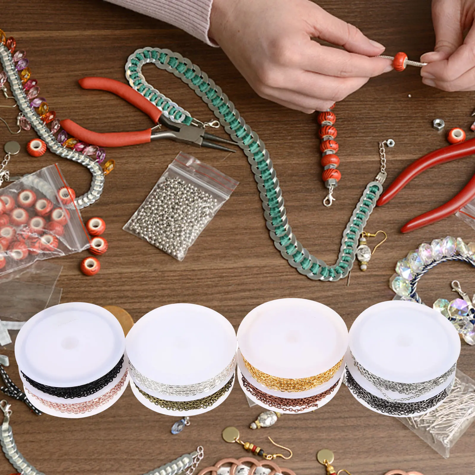 

Flat Pressing Cross Chain Jewelry Making Supplies Premium Material Non Fading DIY Necklace Anklets Earrings Craft Kits Lobsters