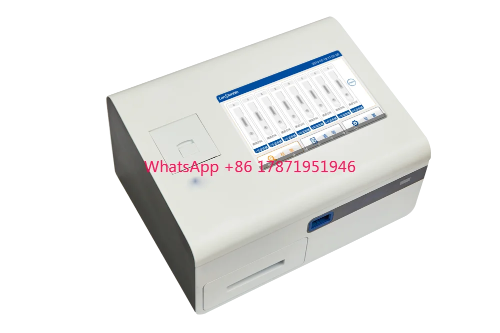 8 channels Rapid Test Analyzer Quantitative Immunoassay Analyzer for HbA1C TSH T4 CRP PCT Myo CTnI Myo PSA