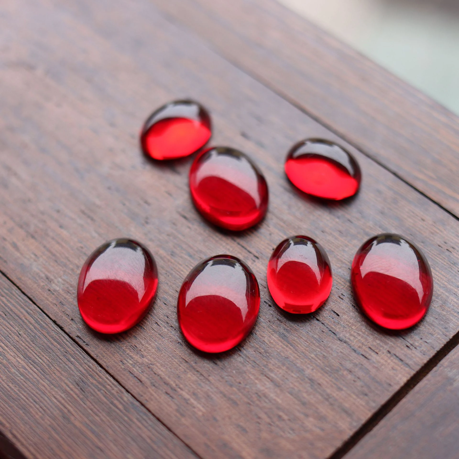 50pcs Red Round Oval Glass Cabochon 6-20mm Red Glass Cabs Flatback DIY Ring Necklace Jewelry Making Findings Crafts Supplies