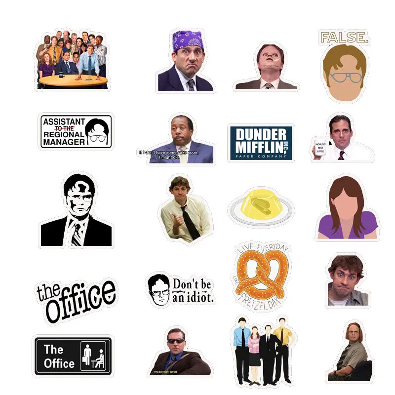 50PCS Funny TV Show The Office Stickers Graffiti Decals Motorcycle Travel Luggage Guitar Skateboard Cartoon Sticker Classic Toy