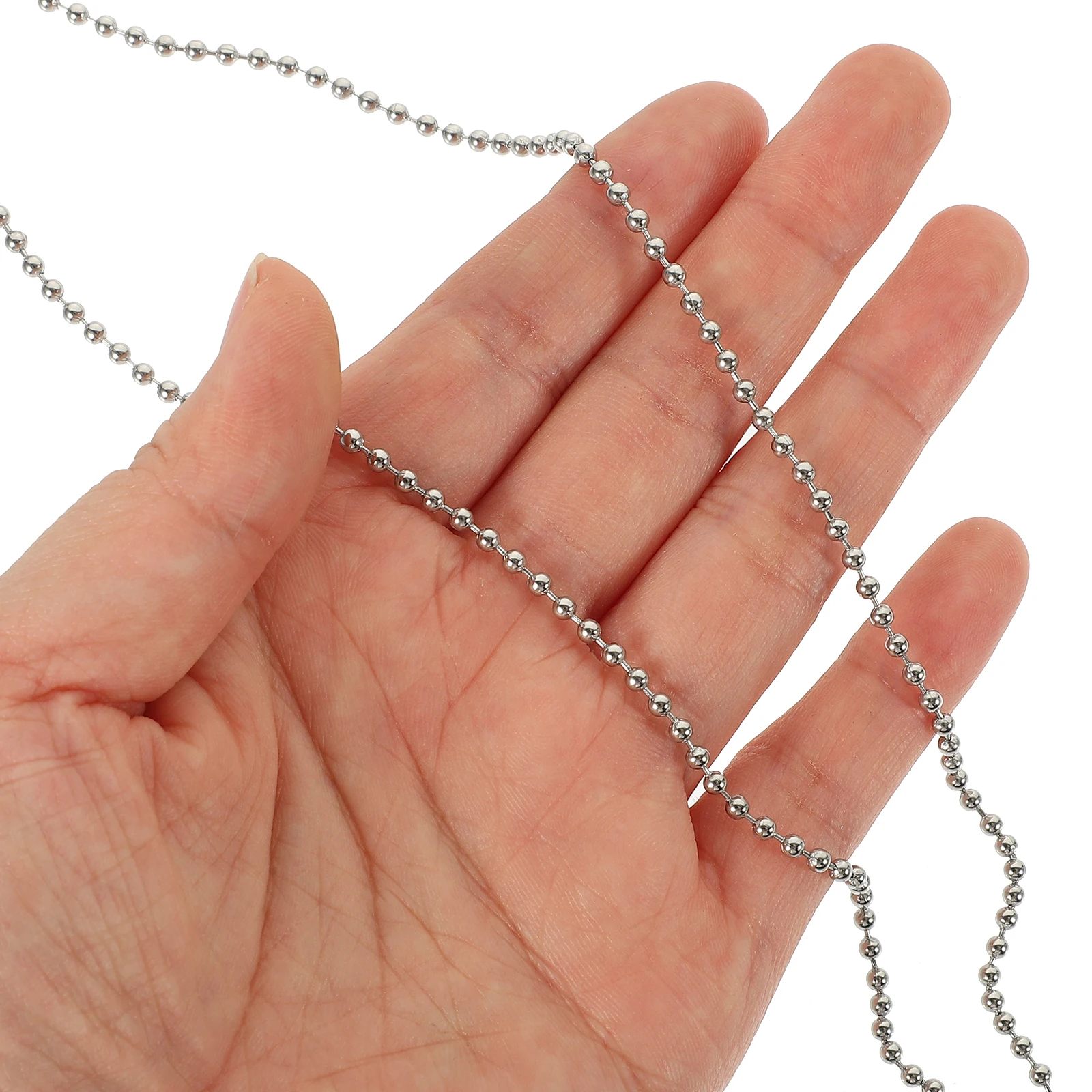 

Dog Tag 27 Inch Dog Tag Chain 2.4mm Stainless Steel Beaded Chains for DIY Craft Men Women Pet Military Necklace