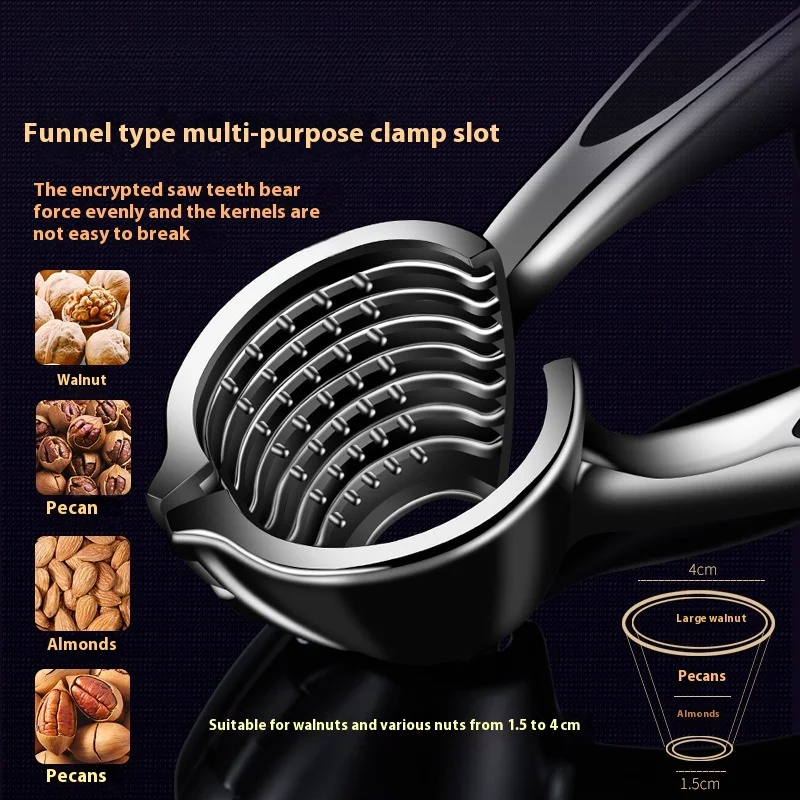 Stainless Steel Manual Nut Cracker Kitchen Gadgets High Quality Walnut Opener 2 Styles with Non-slip Handle for Household view 5