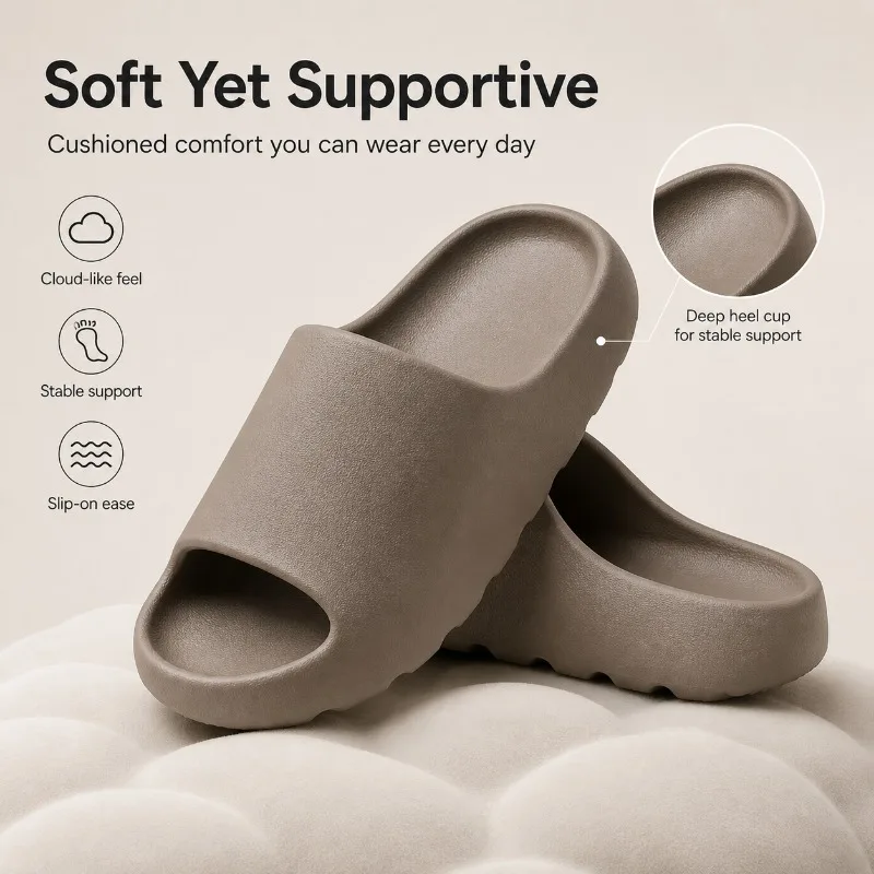 EVA High Quality House Slippers Soft Thick Soled Fashion Slippers Slides Beach Sandals for Men and Women Super Soft Slippers