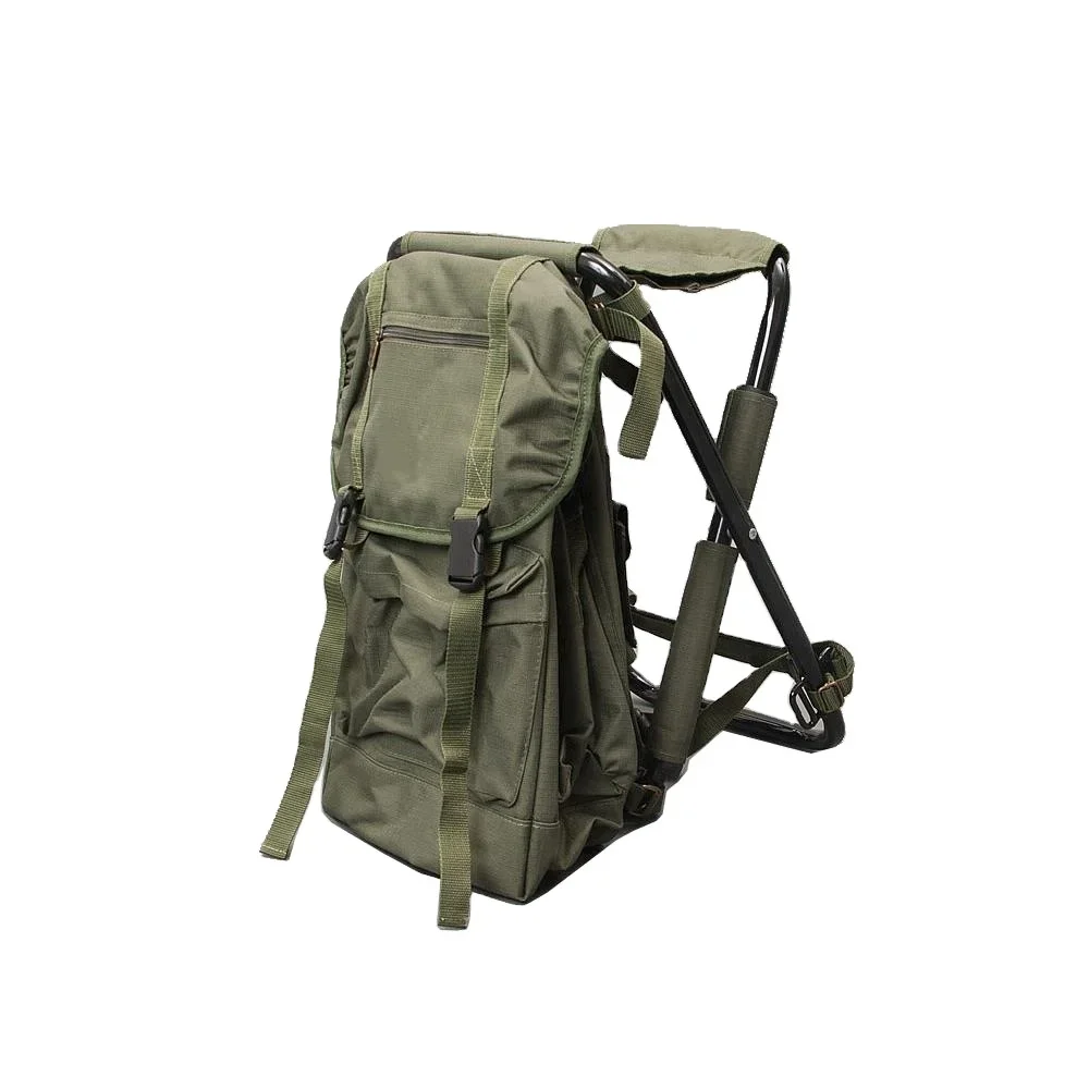 

LE CITY Outdoor Multi-functional Olive Color Fishing Chair With Cooler Bag Folding Backpack