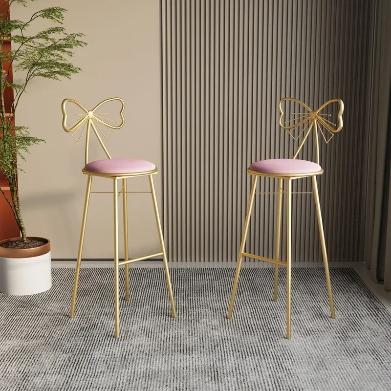 Tabouret de Bar Européen en Faux Cuir et Métal localité, Chaises Hautes Modernes de Luxe, Mobilier de Maison pour Salon